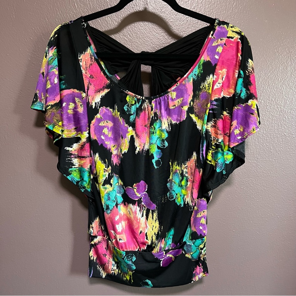 Heart Soul Black Floral Top